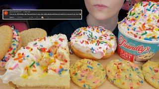 ASMR Birthday Cake Desserts *Cookie Sandwich, Sprinkled Donut, Ice Cream Sundae, Pie, Soft Cookies