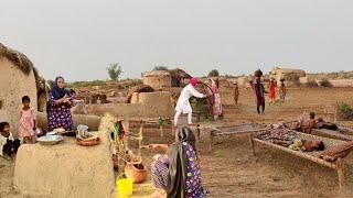 desert women morning routine in working|| Women preparing breakfast in morning desert last village