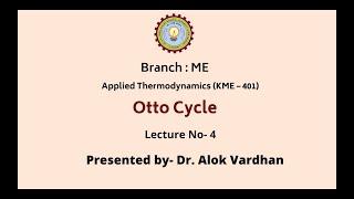 Applied Thermodynamics | Otto Cycle | AKTU Digital Education