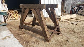 Timber frame project |  Timber water wheel stand