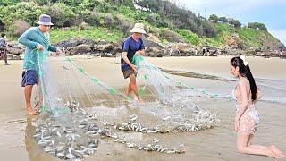 Cá Bự Cỡ Này Chịu Sao Nổi - Hồi Hộp Xem Khoảnh Khắc Vật Lộn Với Đàn Cá Đối Tại Bãi Tắm Nghinh Phong