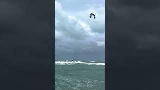 Kiteboarding 30kts in Miami After Work #shorts