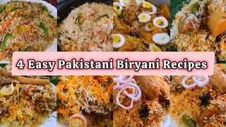 4 Best & Easy Pakistani Biryani Recipes | Chicken Degi Biryani | Mutton Biryani | Chinese Biryani