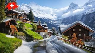  Most Beautiful Places in Switzerland in Winter. Winter Walk in Switzerland's Alpine Paradise 4K