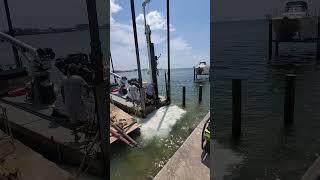 Dock Installation 4 - Setting the Piling using the Water Jet