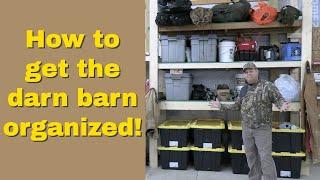 E18 Building shelves in the darn barn