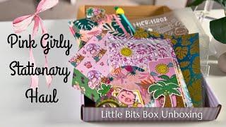 Pink Girly Stationary Haul | Little Bits Box Stationary Kit Unboxing