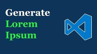 VS Code — Generate Lorem Ipsum Text