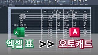 오토캐드 실무자 팁 : 엑셀 표 오토캐드 테이블 | AutoCAD 이렇게 쓰세요!