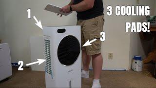 This Newair evaporative cooler has 3 cooling pads to make it even cooler! (EC1K6WH00)