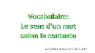 Vocabulaire : le contexte