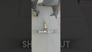 L shape tile cut #tiling #hack #diy #asmr #tiles