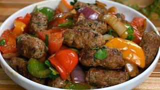 صاجية كفتة كباب سهلة ولذيذة! مع اروع صوص طحينية! Easy and delicious lamb kofta kebab stir fry!