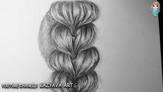 Как я рисую волосы. Прическа КОСА. (Kazyava Art)