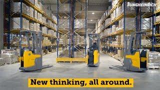 New thinking, all around. The first Li-ion pallet stacker by Jungheinrich: ERCi