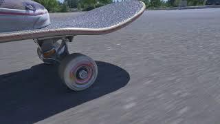 Slowmotion closeup of skateboard