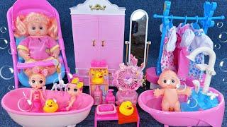 13 Minutes Satisfying with Unboxing Pink Bathtub Playset，Cute Princess Dress ASMR | Review Toys