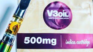 V3Oil-500mg-Blueberry Kush Cartridge Review