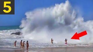 Top 5 SCARY Beach Waves - Run!