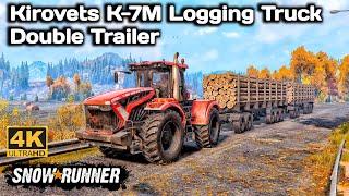 Kirovets K-7M Logging Truck Double Trailer | SnowRunner Season 14 #snowrunner #truck #4k