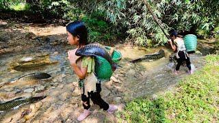 Orphaned girl catches big fish and sells her fishing skills