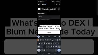 What's Crypto DEX | Blum New Code Today | #blum #blumairdrop #blumcode #blumcode #rafiq #Teczone