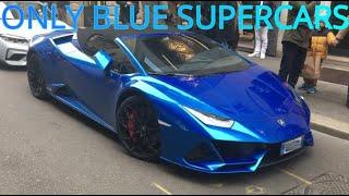 BEST OF BLUE SUPERCARS IN MILAN!!