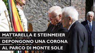 I Presidenti Mattarella e Steinmeier depongono una corona a Marzabotto