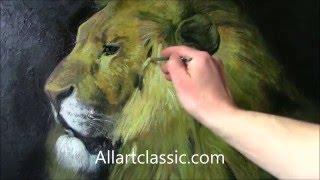 Reclining Lion II-Animals and Wildlife Painting