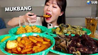 매콤달달한 미미네 국물떡볶이, 찹쌀순대, 김말이튀김, 어묵까지 배터지게 먹방 Spicy Tteokbokki, Sundae, Fried foods, Eomuk MUKBANG