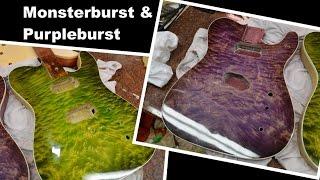 Finished Purpleburst and Monsterburst Guitars by bigdguitars