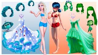 What If Elsa, Wednesday, Ariel & Ladybug Were Inside Out 2 Princesses? | Style wow