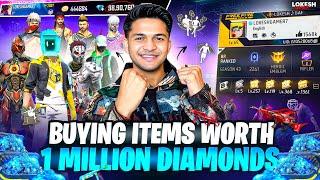 Buying Store Items Worth 1M Diamonds  In My Account Garena Free Fire fire