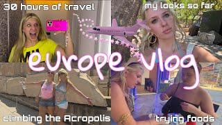 Athens Vlog  30 Hours of Travel + 2 days in Athens 🩷 | euro summer vlogs