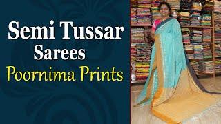 Semi Tussar Sarees by Poornima Prints | Semi Tussar Printed Sarees | Poornima Prints