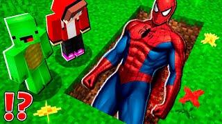 How Mikey and JJ Found Scary Buried Creepy SPIDER-MAN Body ? In Minecraft (Maizen)