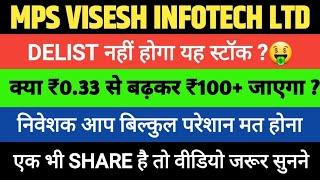 Mps Infotecnics ltd Share latest News Today Target Analysis | Visesh infotech Stock Hold or Sell ?