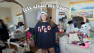 CLEANING MY EXTREMELY MESSY ROOM *interrupted by a hurricane*