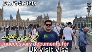 Uk visit visa documents checklist |  Avoid unnecessary documents | Important points