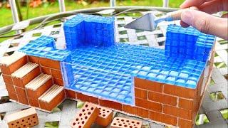 AWESOME Mini Swimming Pool Construction With 100 Mini Bricks