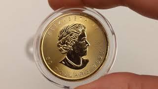 2021 1 ounce gold maple leaf coin versus 2021 1 ounce silver maple leaf coin