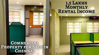 Fully Furnished Office Space for Sale in Chennai | 1.5L Monthly Rental Income Property Sale | E-230