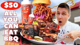 $50 All You Can Eat BBQ Buffet Las Vegas! Rollin Smoke BBQ