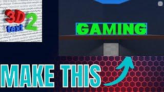 How To Make 3D Text in Roblox Studio | Roblox