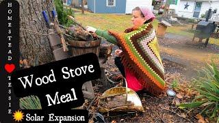 CHEAP Mobile Home Woodstove/ Crockpot Meal| Expanding Our Solar System