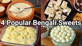 4 Bengali Sweets Desserts you should try in 2022 | Popular Bengali Dessert Recipes | Milk Desserts