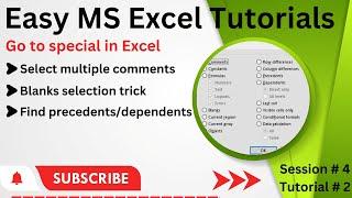 Excel go to special|Find special cell in ExcelUsing the go to special feature in Excel to find blank