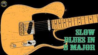 Slow blues backing track in B major