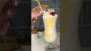 best piña colada mocktail recipe  #shorts #easydessert #easyrecipe #viralrecipe #mocktail ￼