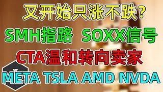 美股 又到了只涨不跌的阶段了？META、TSLA、AMD、NVDA！SMH带给SOXX积极信号！CTA温和转向卖家！